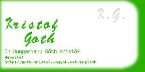 kristof goth business card